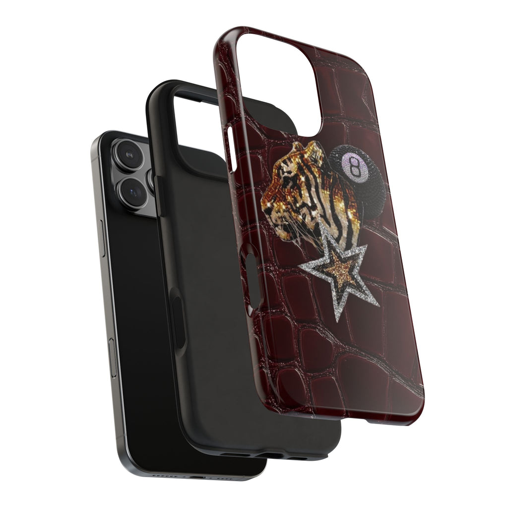 WINE RED CROC LUCKY PHONE CASE
