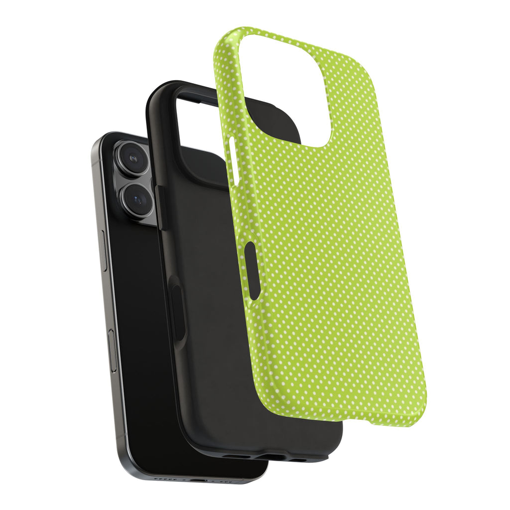 LIME GREEN MINI POLKA DOTS PHONE CASE