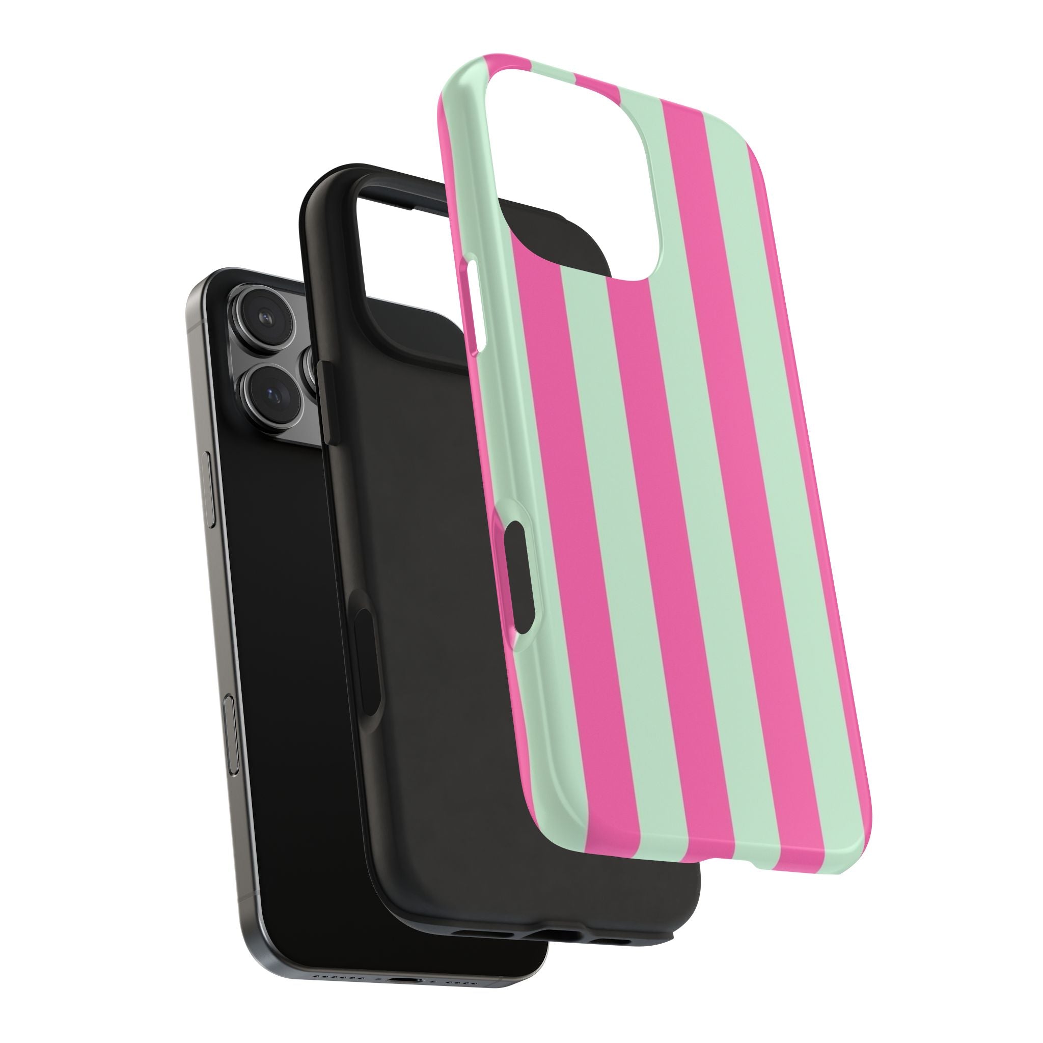 MINT BLUSH STRIPES PHONE CASE