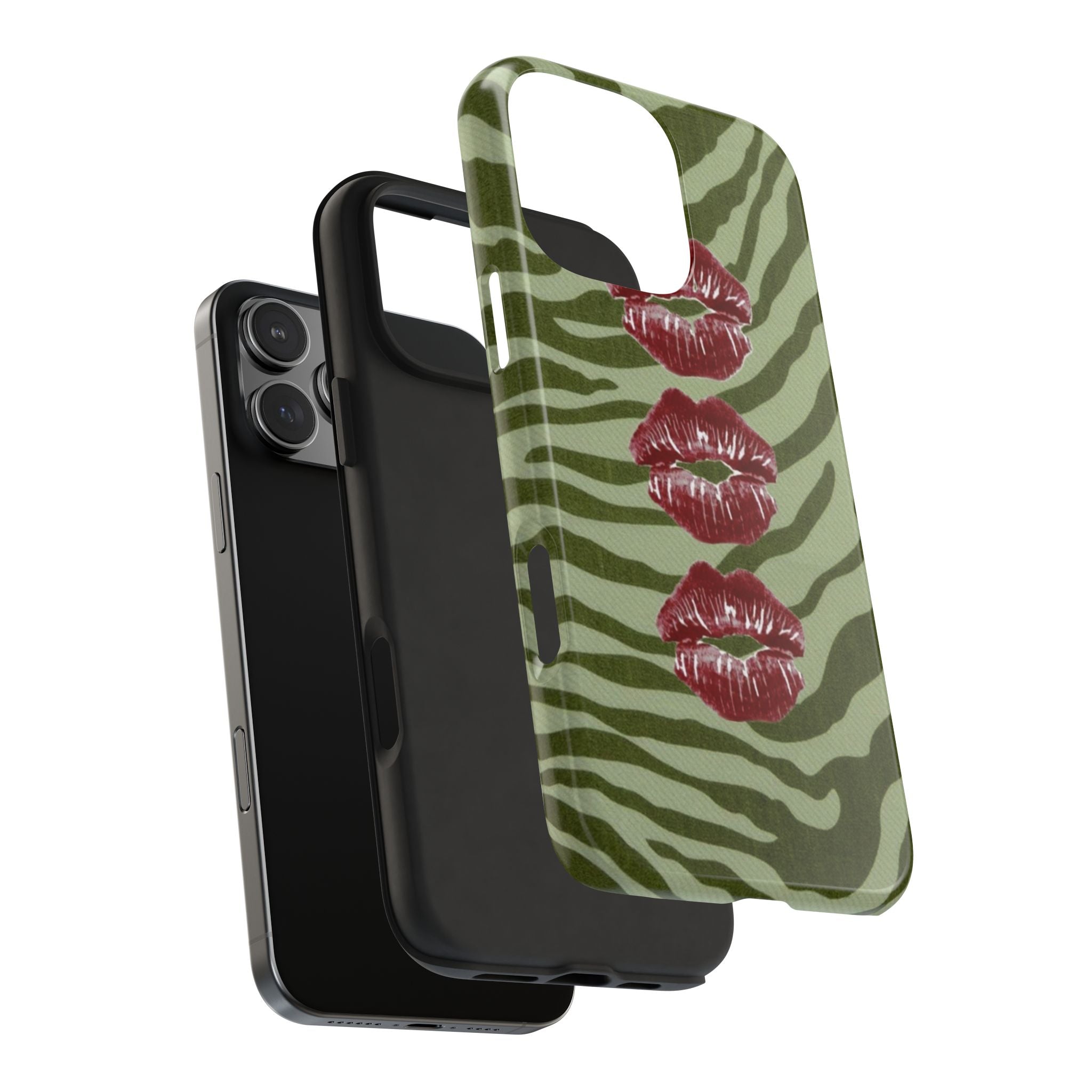 GREEN LEOPARD KISS PHONE CASE