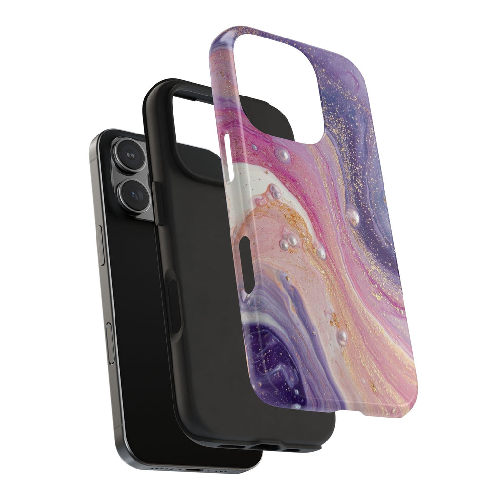 PURPLE GLITTER WHIMSY SWIRL PHONE CASE