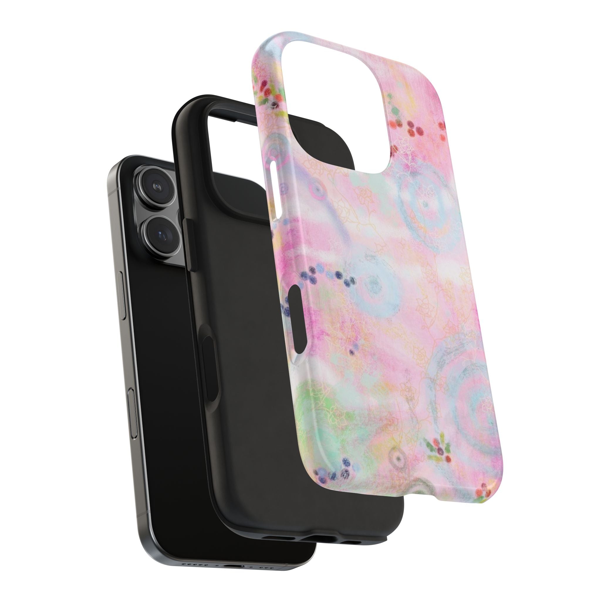 LIGHT PINK TIE-DYE FLORAL PHONE CASE