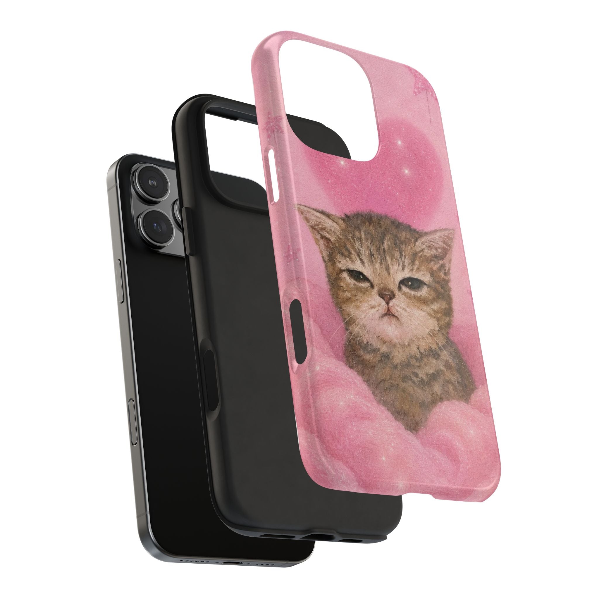PINK SUGAR BLOOM CAT PHONE CASE
