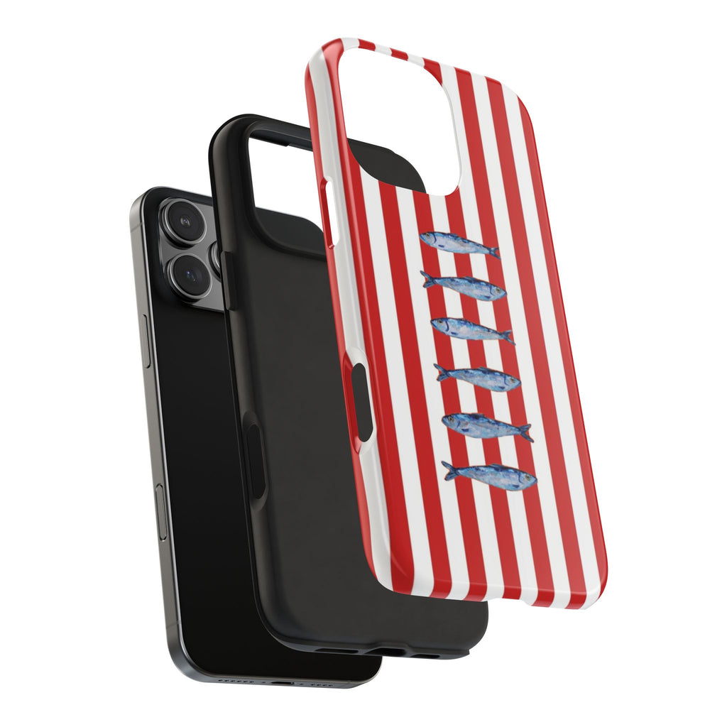 RED STRIPES SARDINES PHONE CASE
