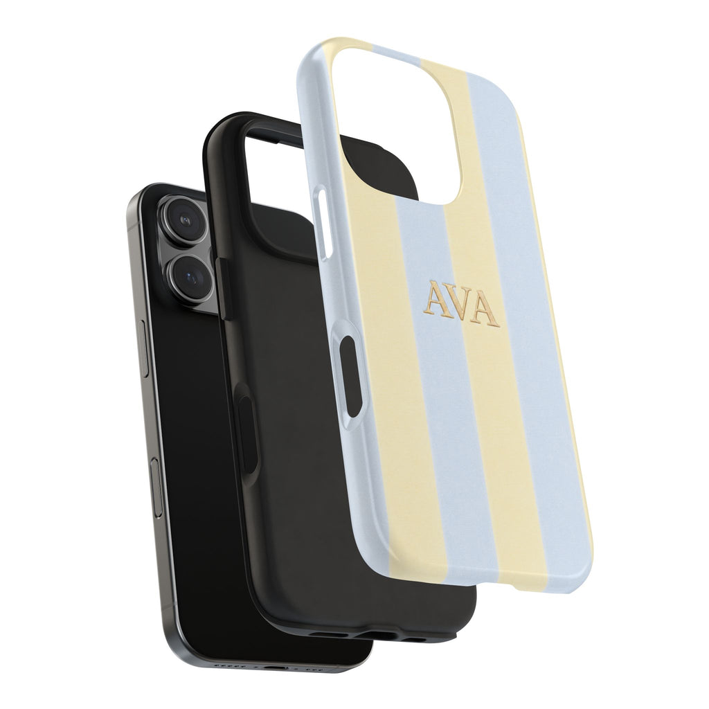 PERSONALIZED SUMMER STRIPES INITIALS NAME CUSTOM PHONE CASE
