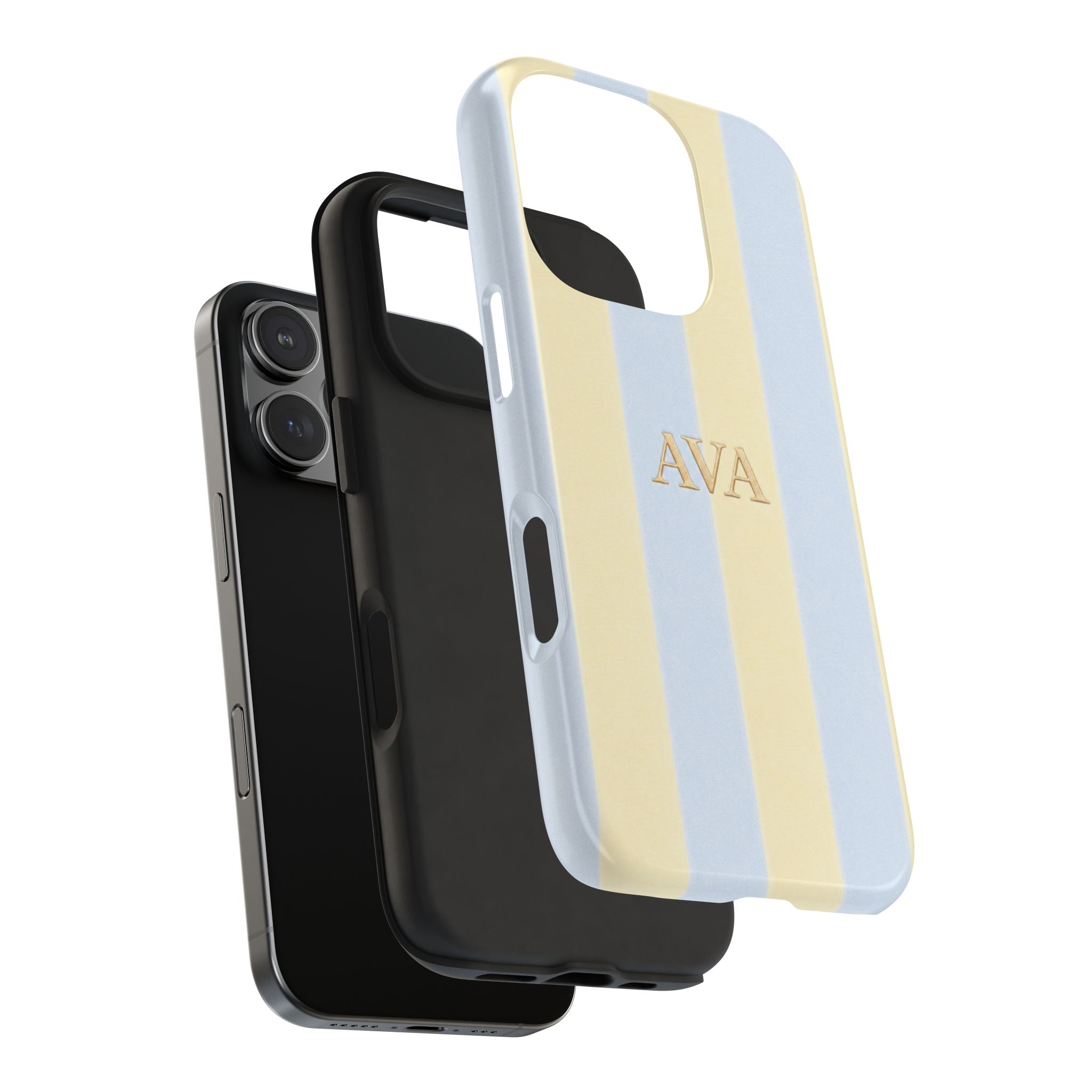 PERSONALIZED SUMMER STRIPES INITIALS NAME CUSTOM PHONE CASE