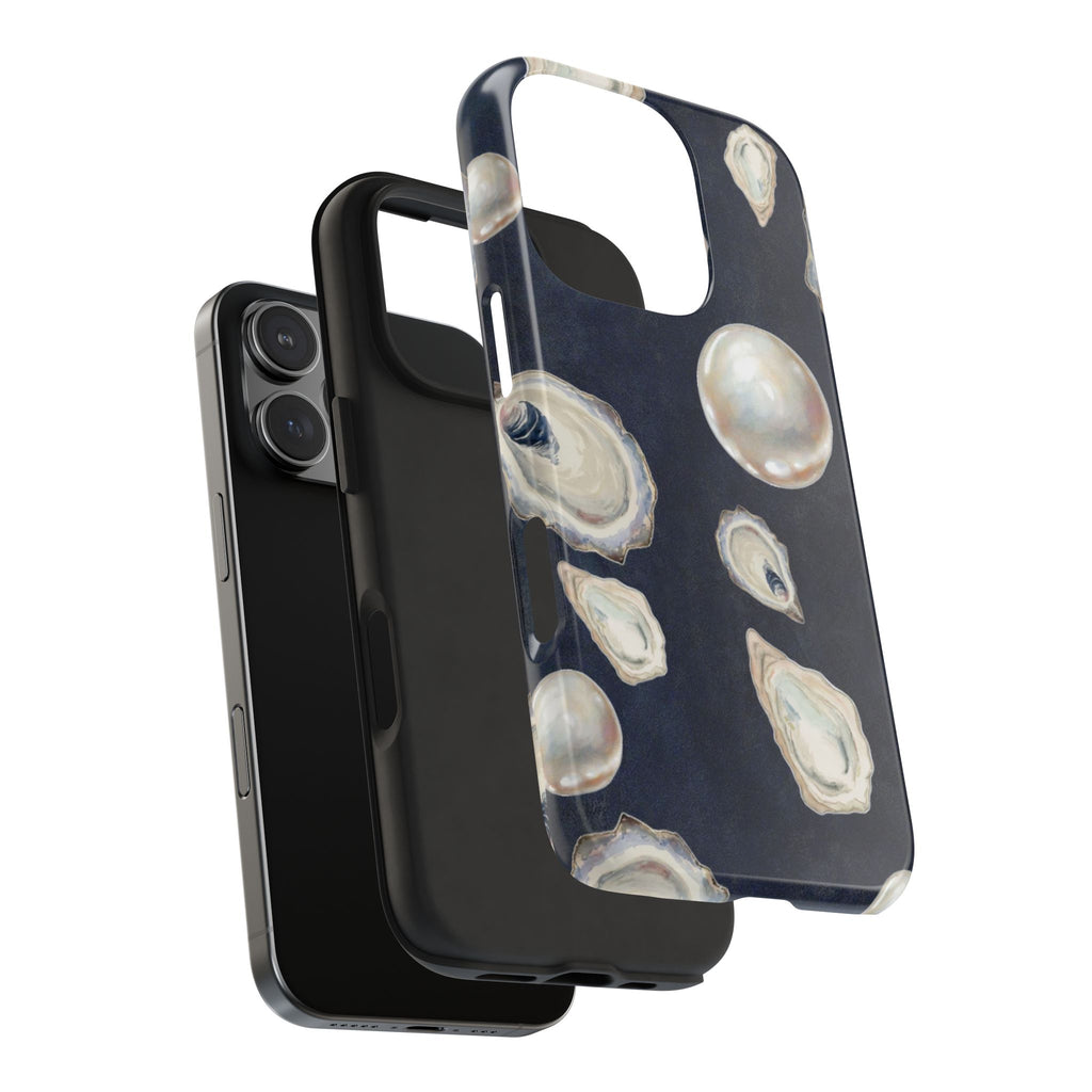 NAVY PEARL OYSTERS PHONE CASE