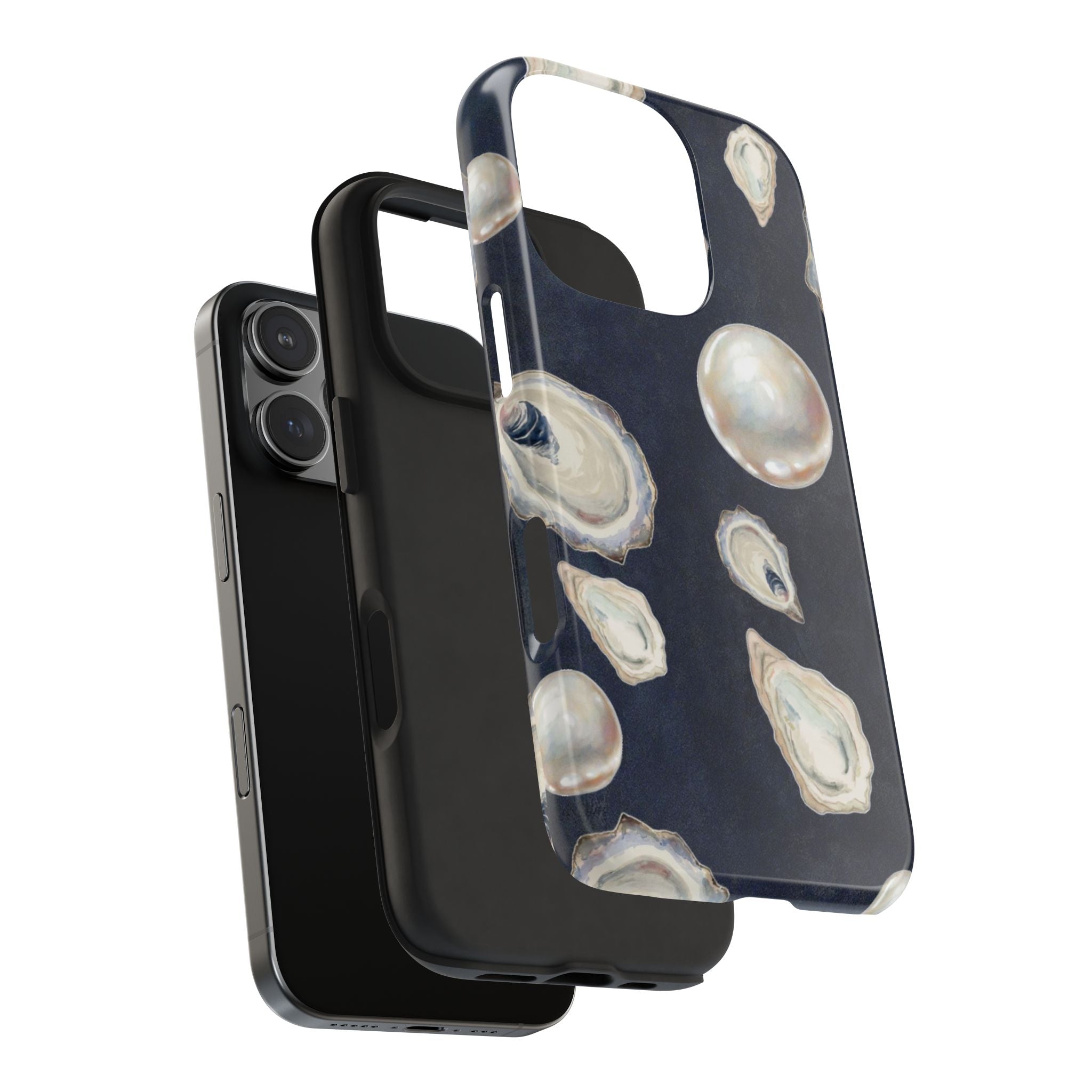 NAVY PEARL OYSTERS PHONE CASE