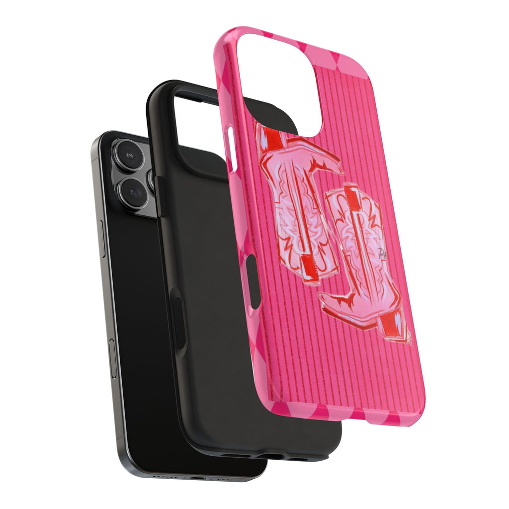 HOT PINK COWGIRL BOOTS PHONE CASE