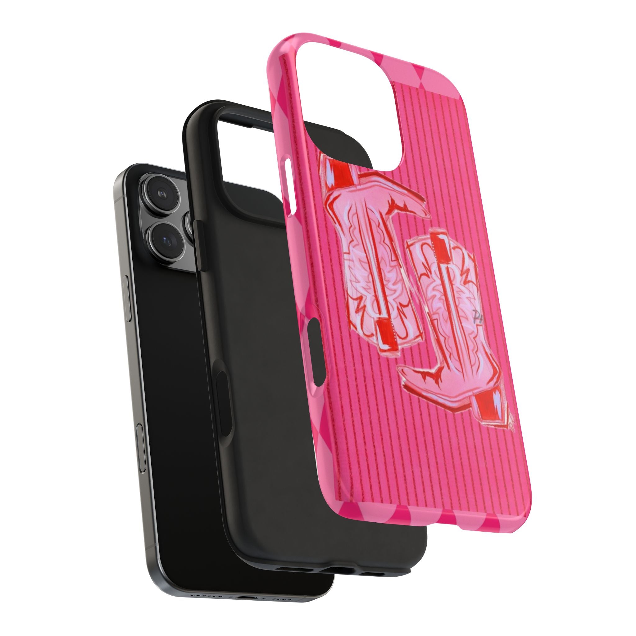HOT PINK COWGIRL BOOTS PHONE CASE