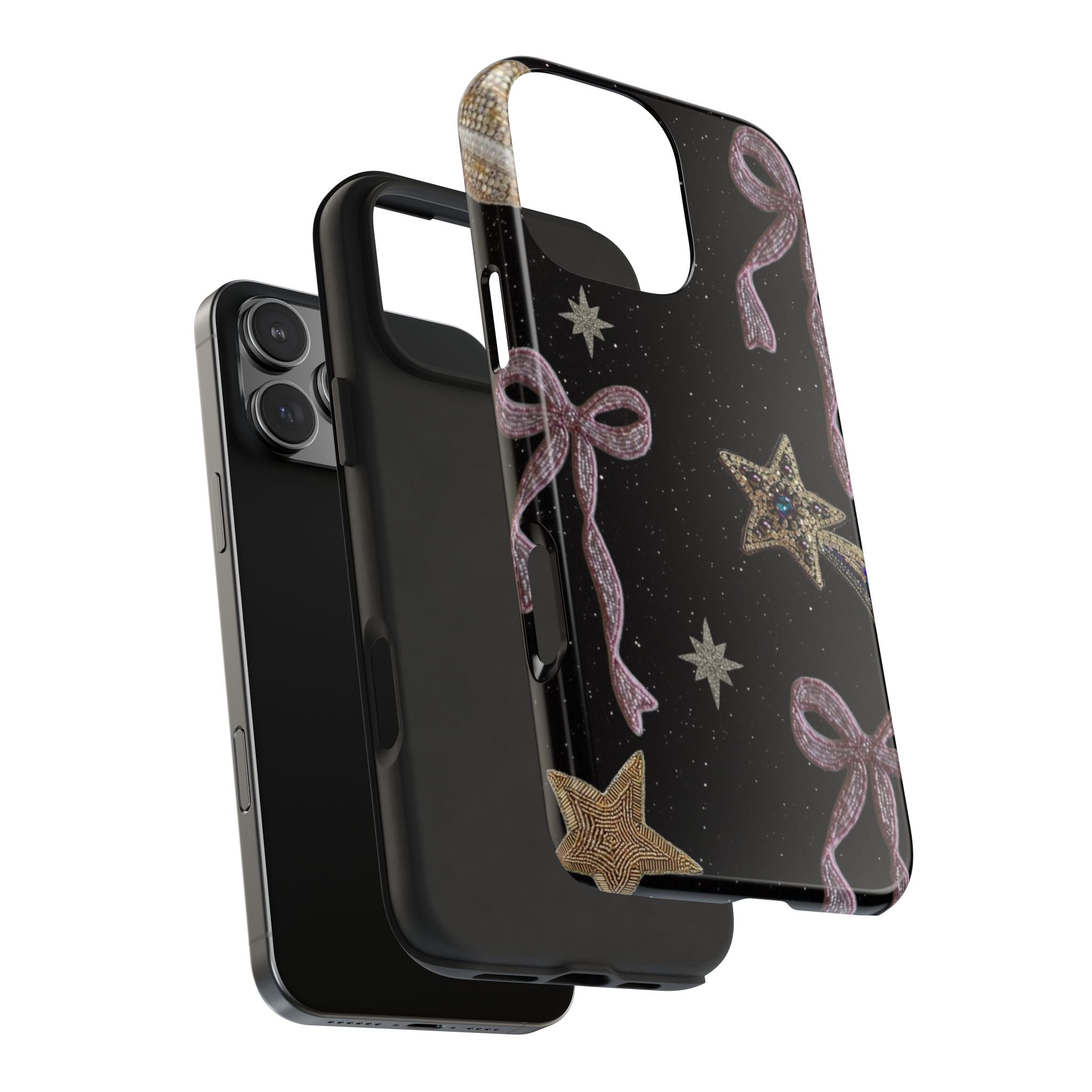 BLACK GALAXY BOWS PHONE CASE