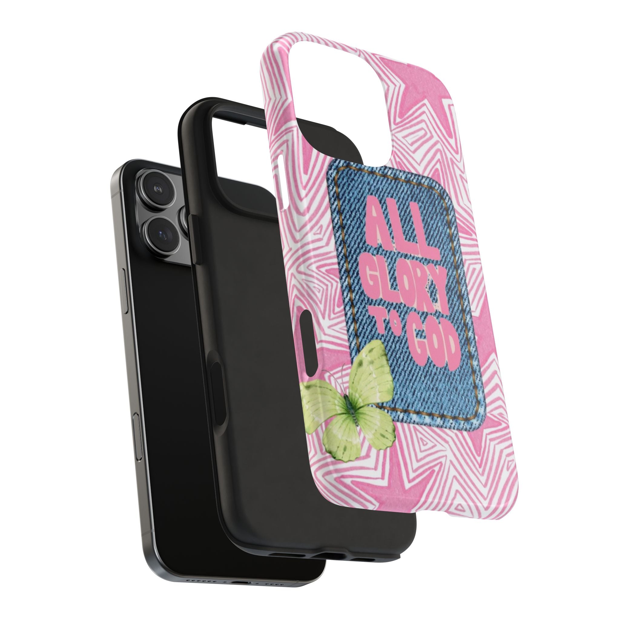ALL GLORY TO GOD PINK STARS PHONE CASE