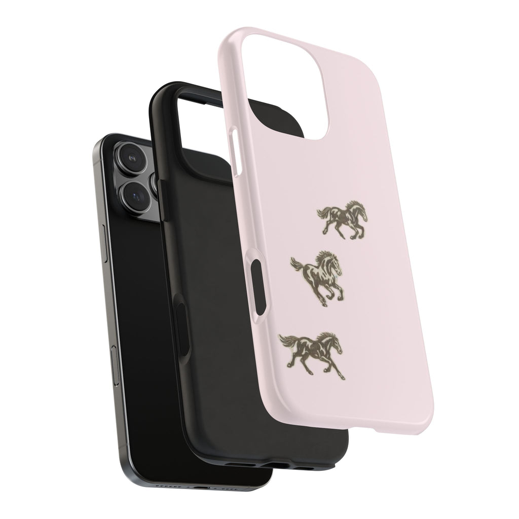 PINK MINI WESTERN RODEO HORSES PHONE CASE