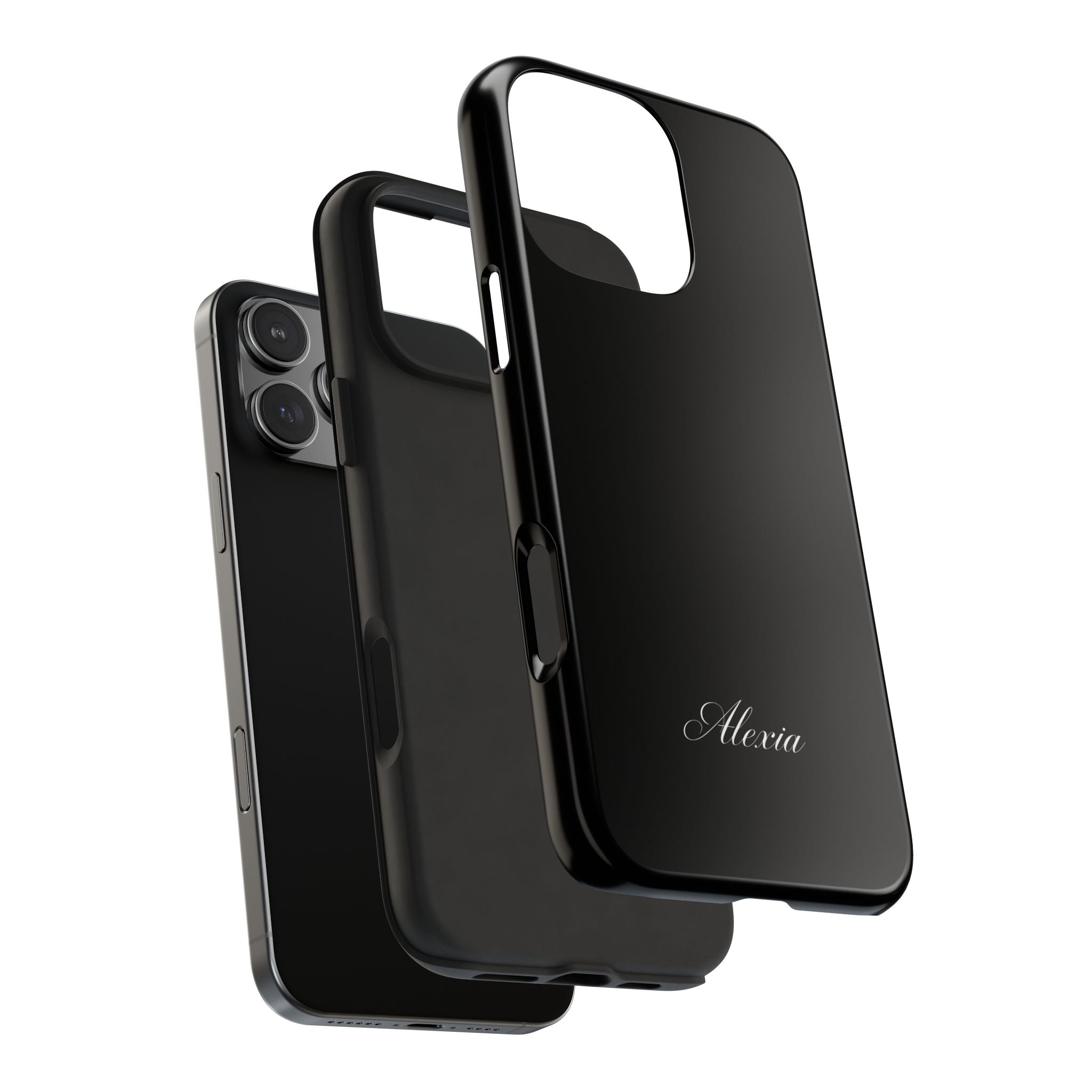 PERSONALIZED NAME CUSTOM BLACK MINIMALIST PHONE CASE