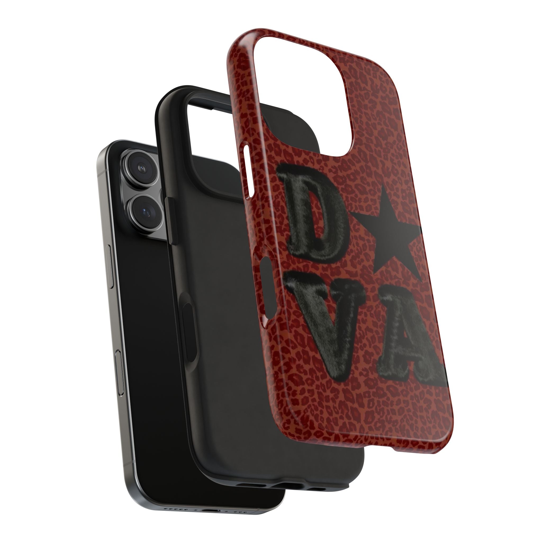 RED LEOPARD DIVA PHONE CASE