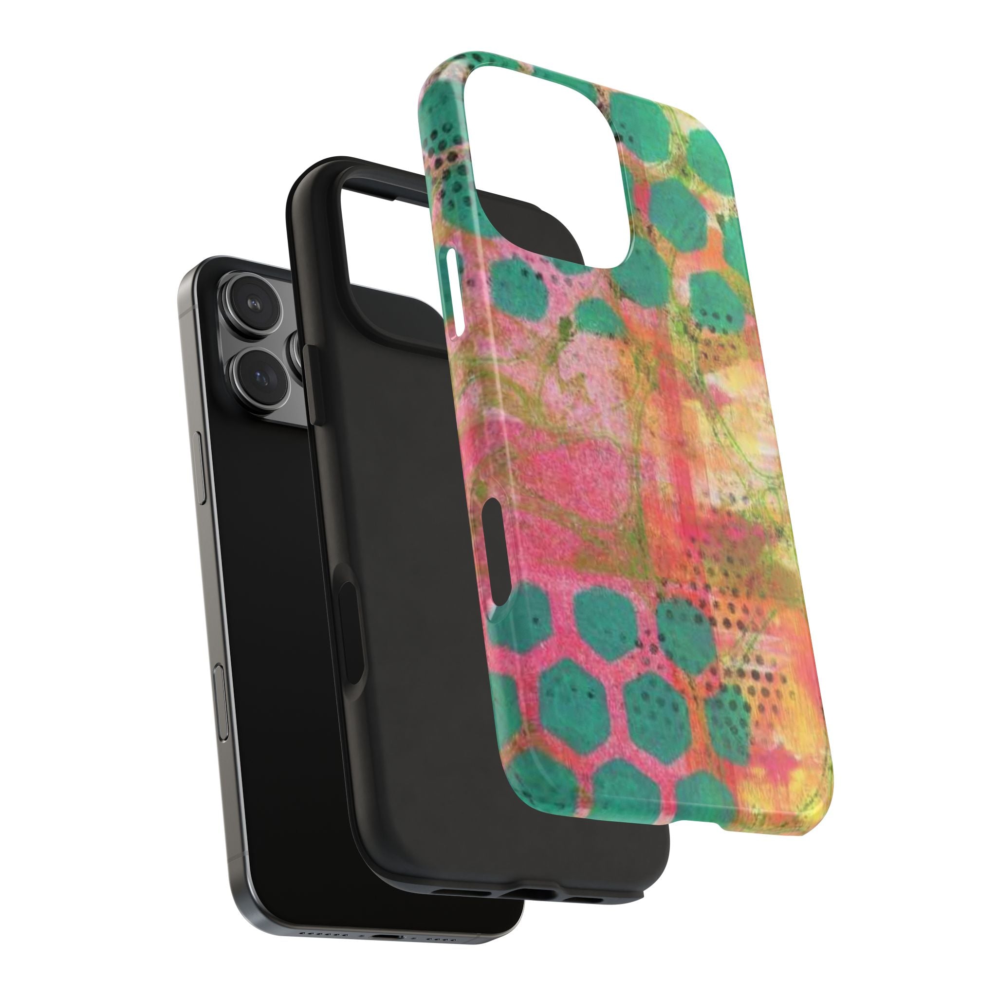 WHIMSEY TEAL DOTS PHONE CASE