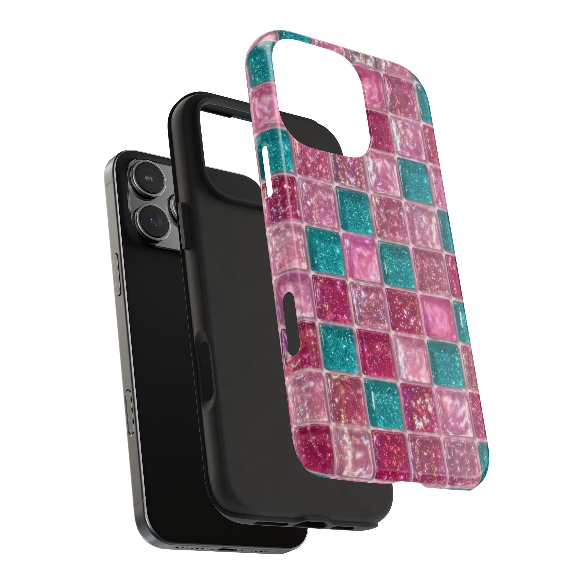 PINK AQUA MOSAIC PHONE CASE