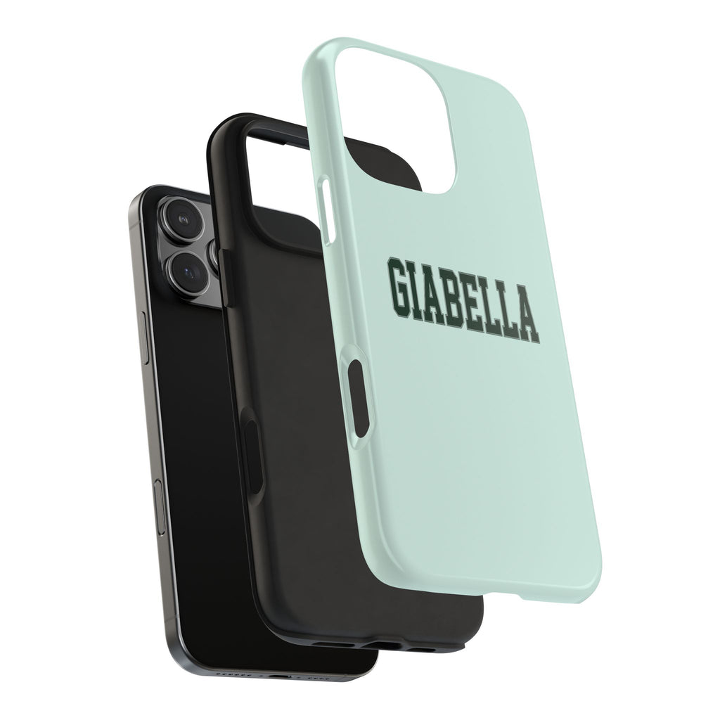 PERSONALIZED NAME CUSTOM MINT GREEN VARSITY PHONE CASE