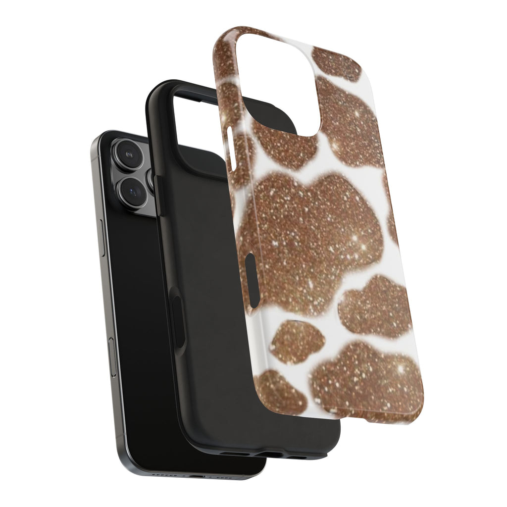 GLITTER COWHIDE PHONE CASE