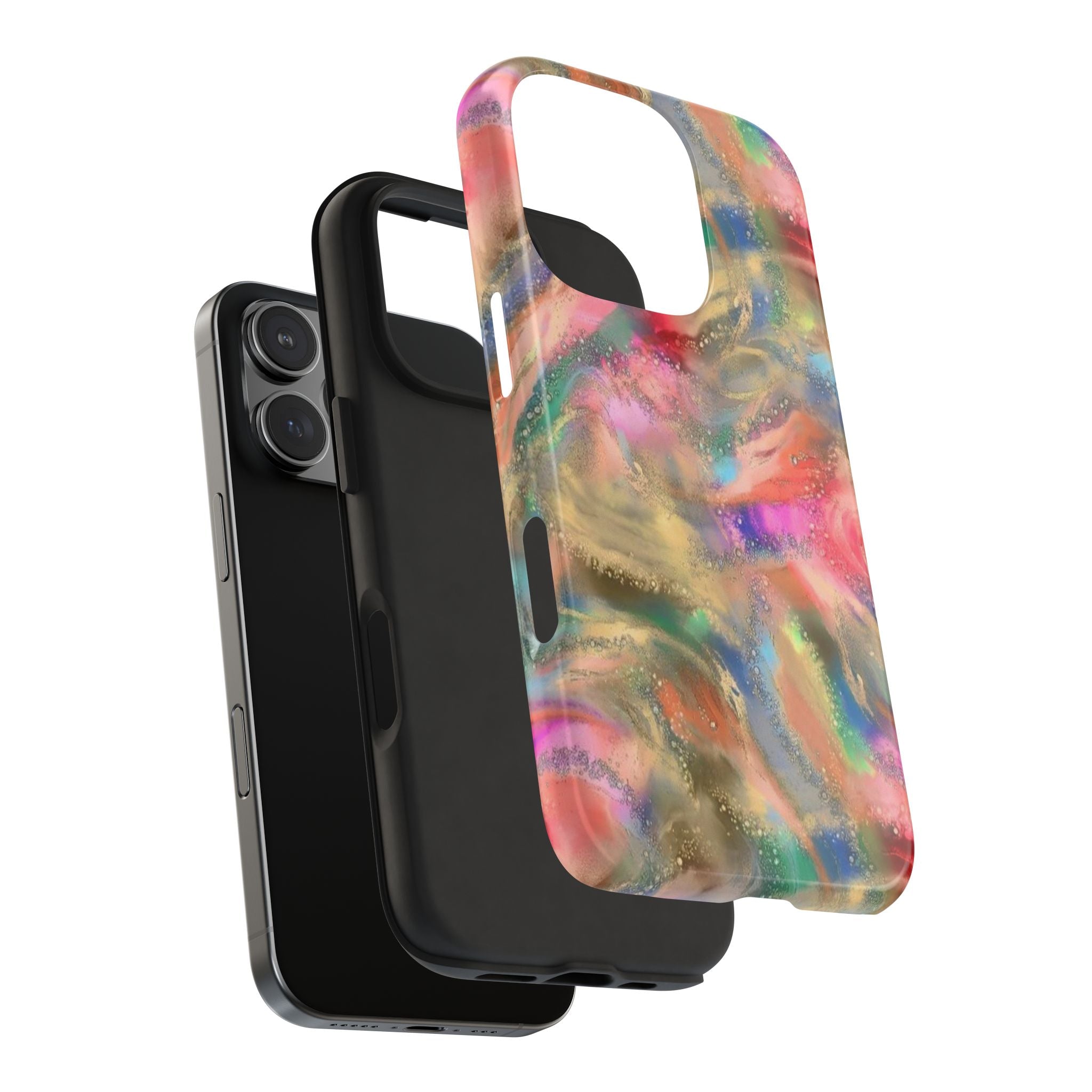 GOLD RAINBOW SWIRL PHONE CASE