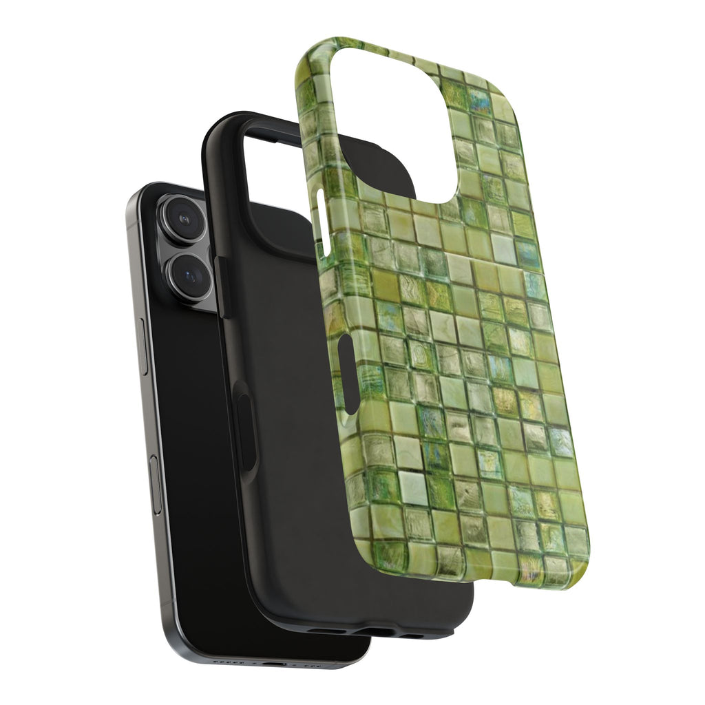 LIME GREEN MOSAIC PHONE CASE