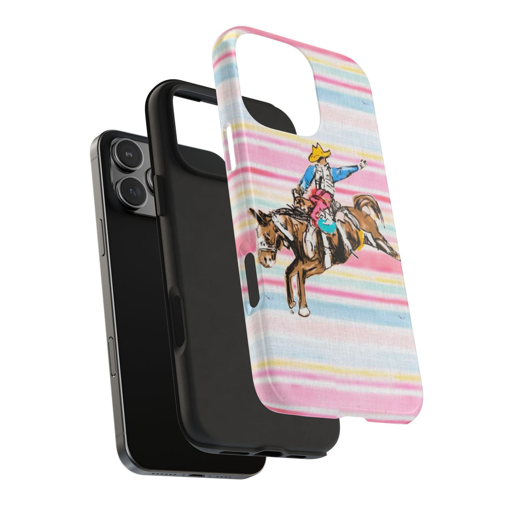 WESTERN CANDY STRIPES RODEO COWBOY PHONE CASE