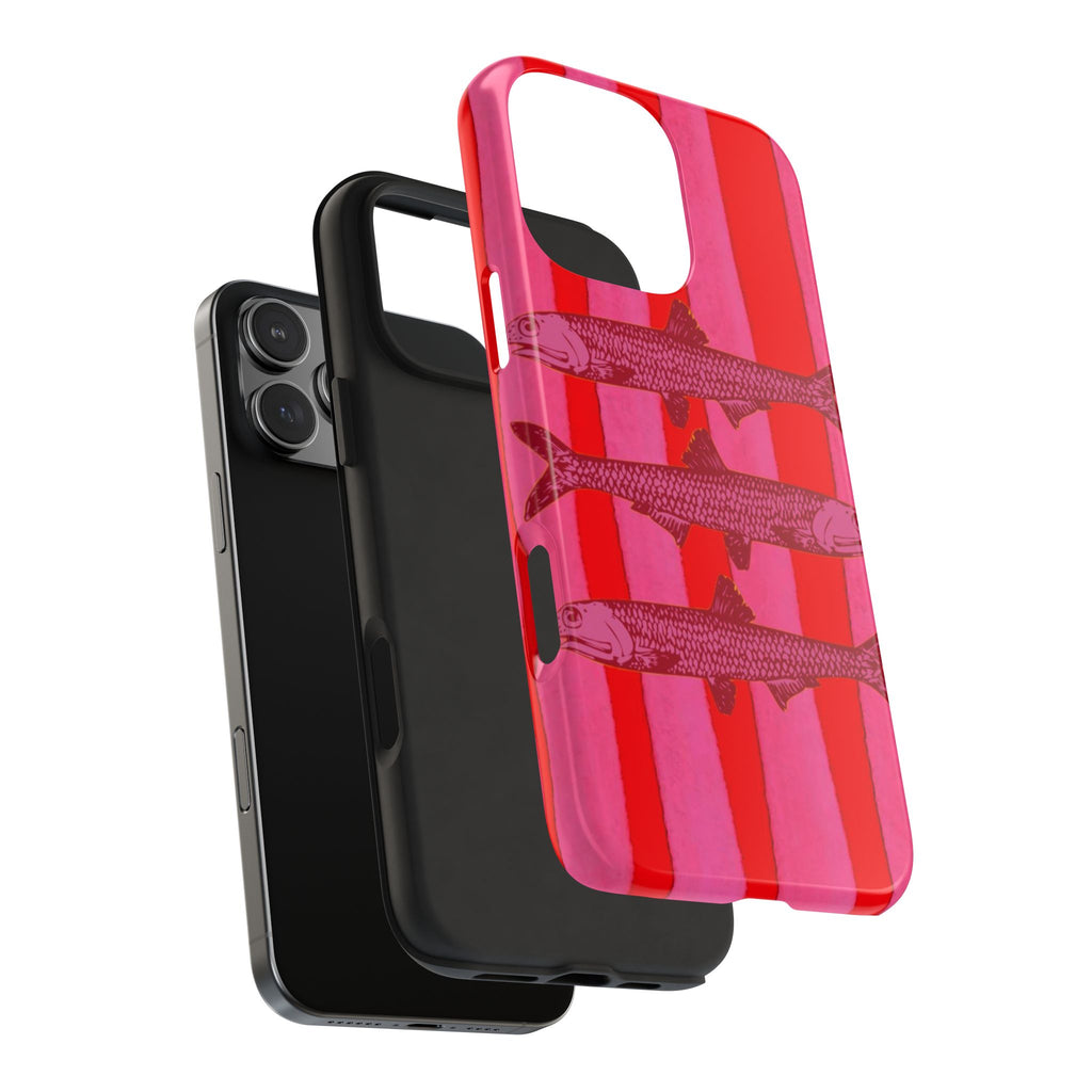 RED FIRE STRIPES TROUT FISH PHONE CASE