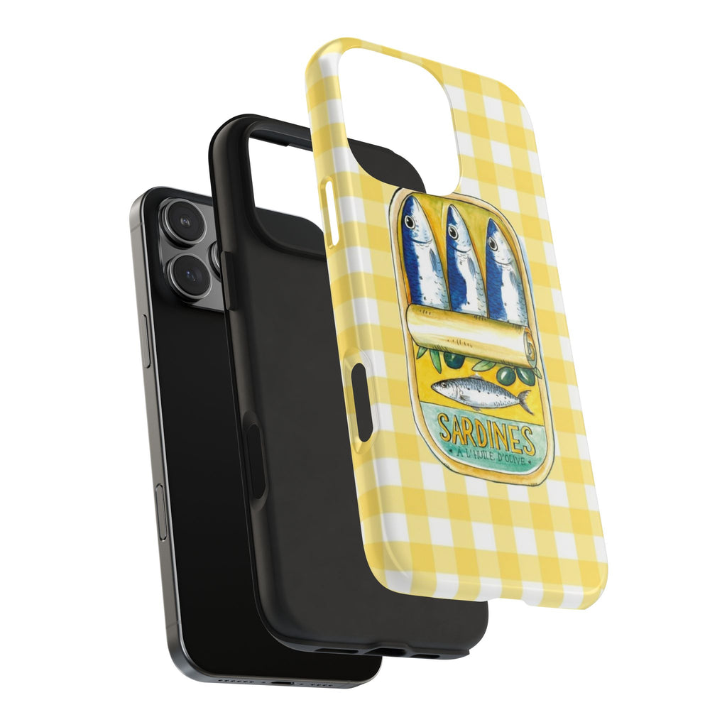 YELLOW GINGHAM SARDINES PHONE CASE