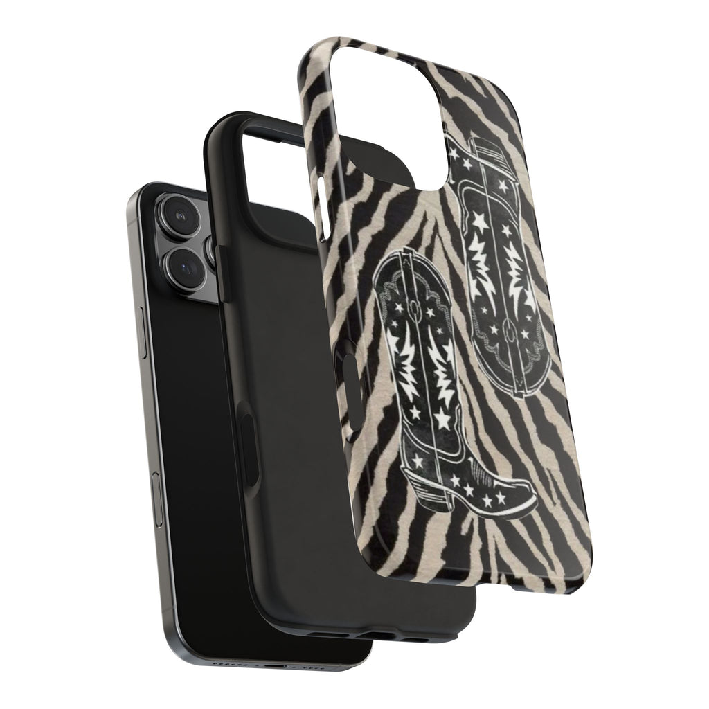 BLACK WESTERN COWGIRL BOOTS PHONE CASE