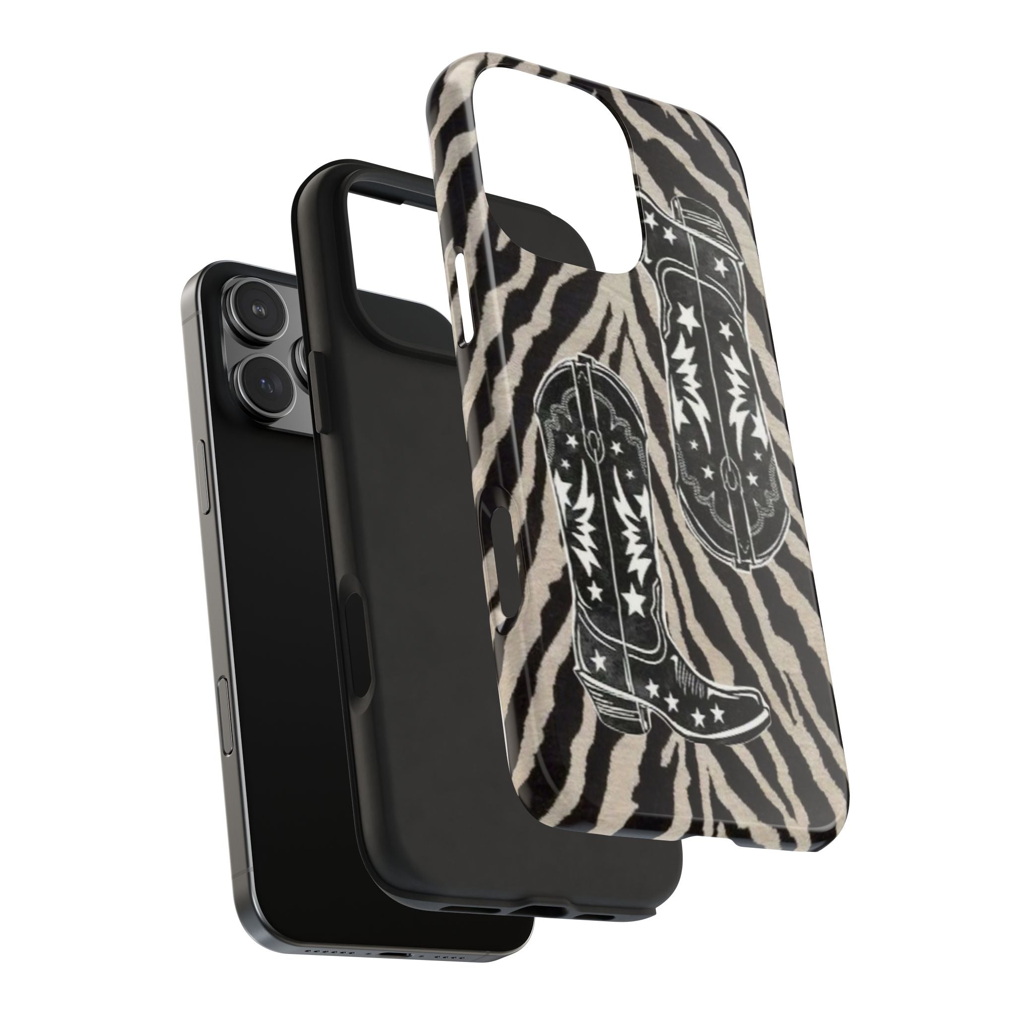 BLACK WESTERN COWGIRL BOOTS PHONE CASE