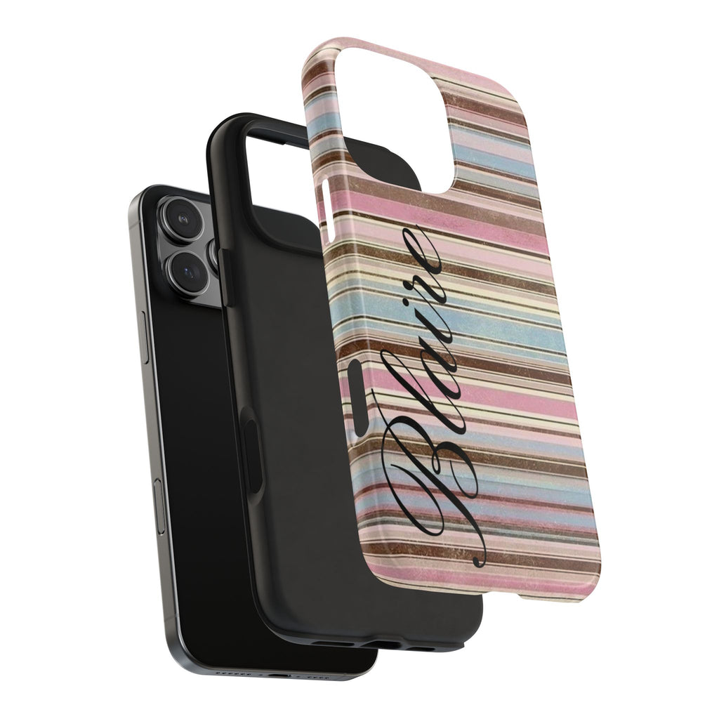 PERSONALIZED NAME CUSTOM AUTUMN STRIPES PHONE CASE