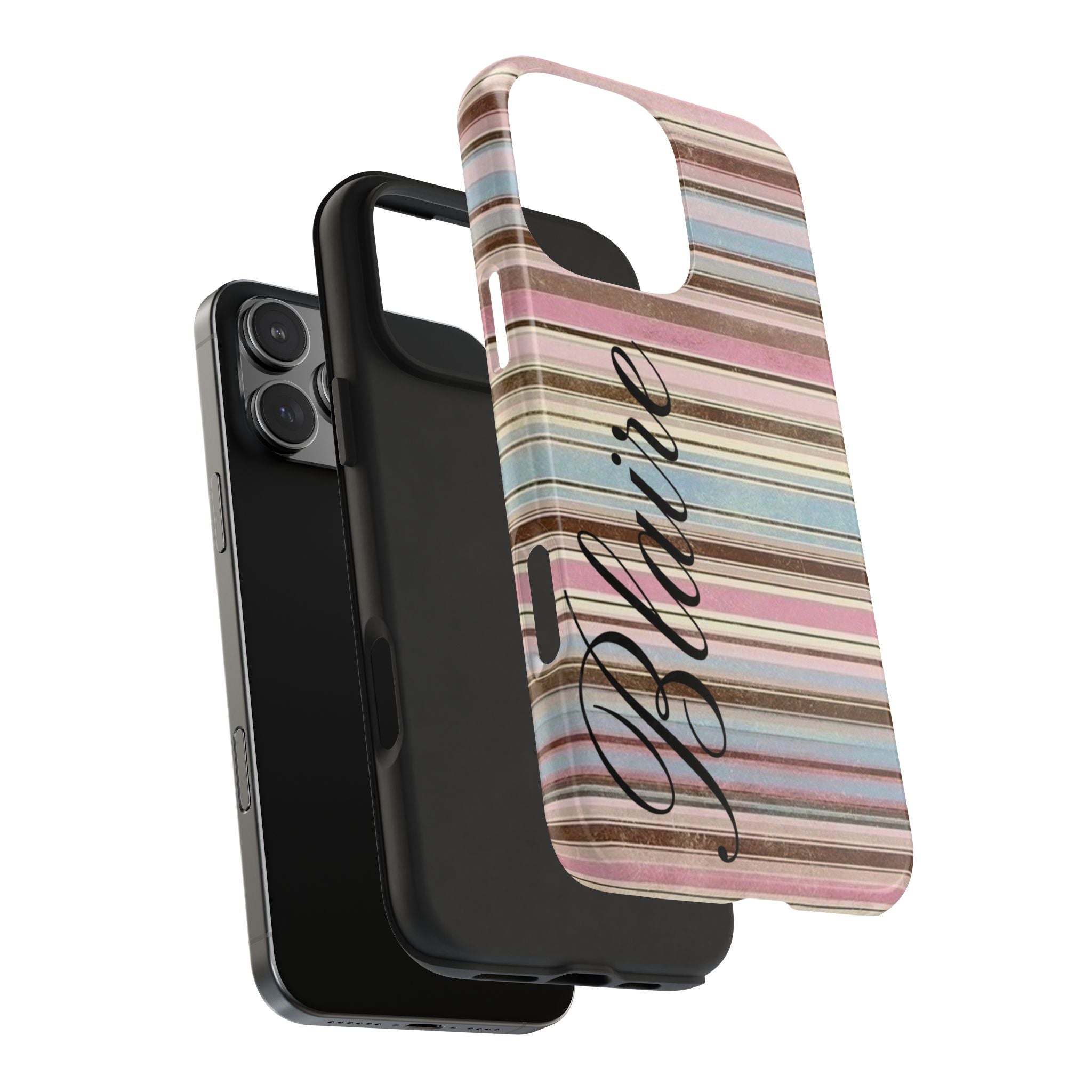 PERSONALIZED NAME CUSTOM AUTUMN STRIPES PHONE CASE