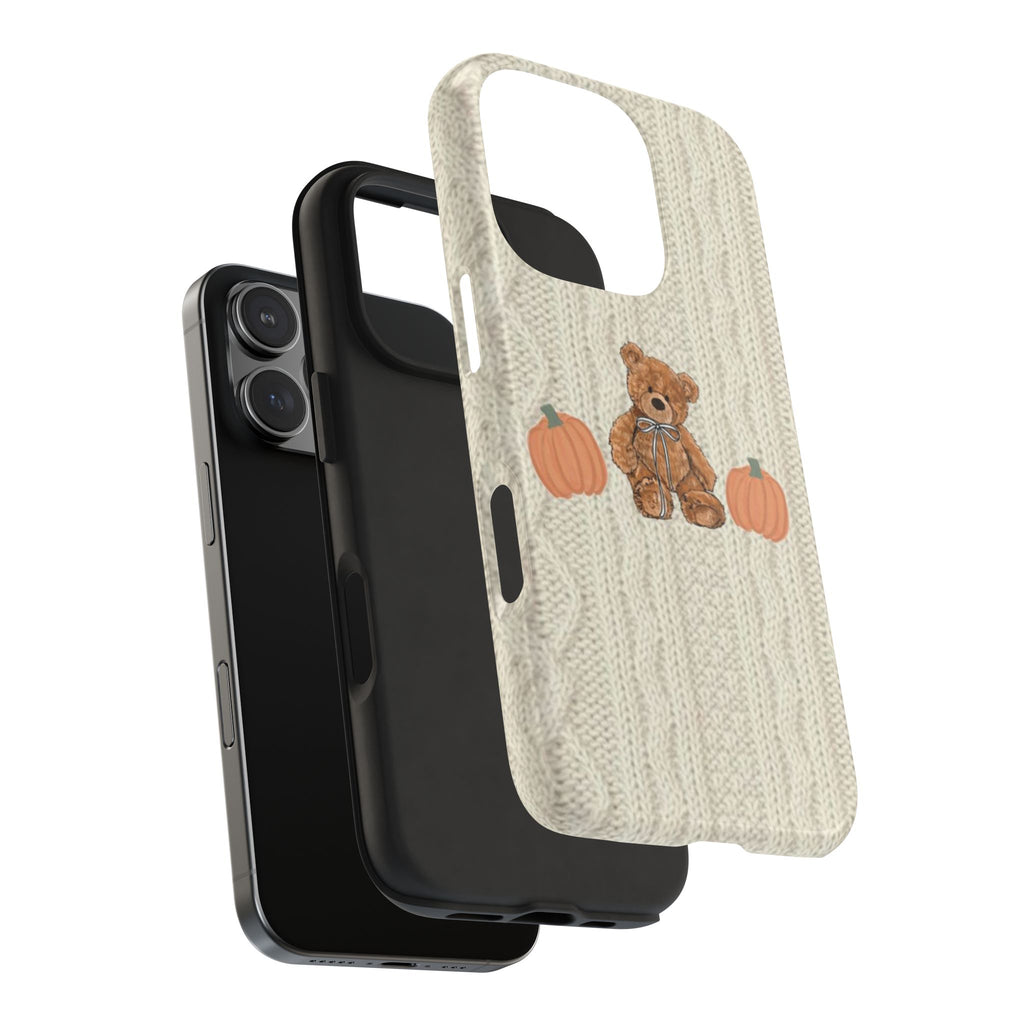BEIGE KNIT PUMPKINS PHONE CASE
