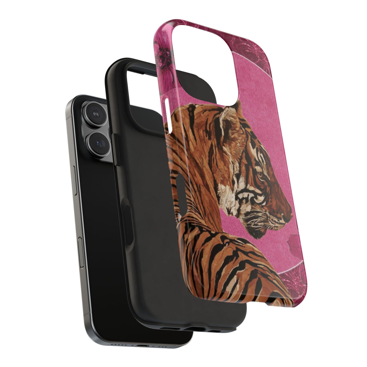 MAGENTA PINK TIGER PHONE CASE