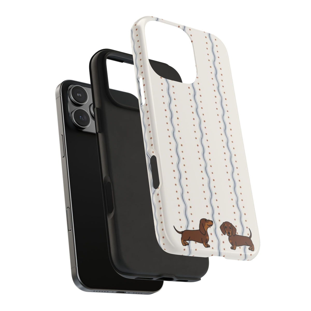 POLKA DOT LINES DACHSHUND PHONE CASE
