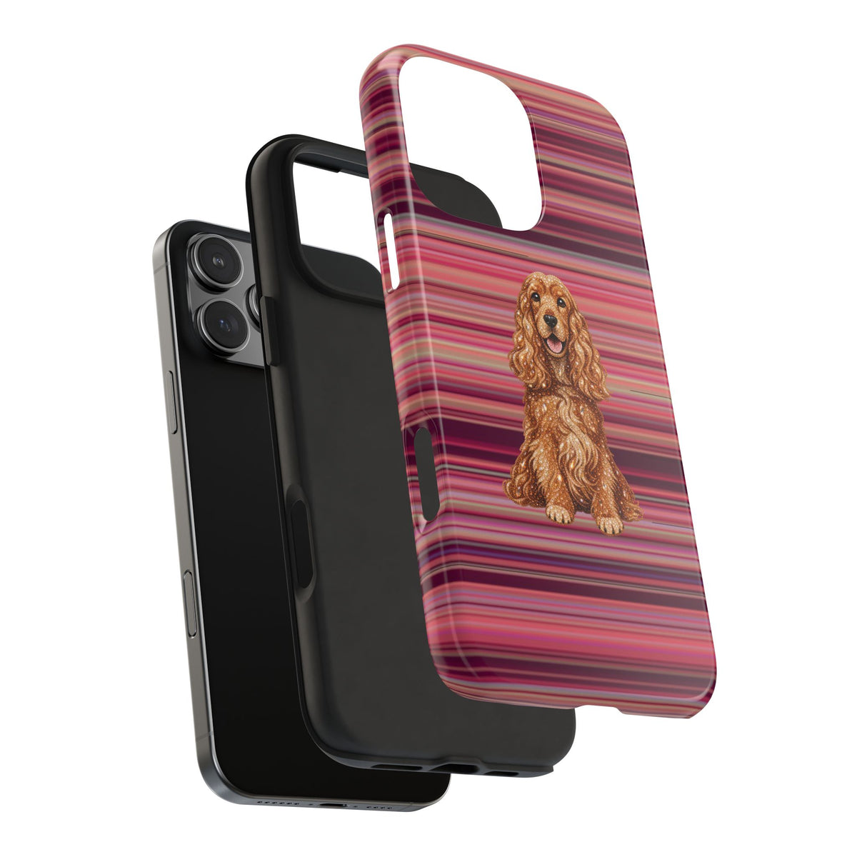 BURGUNDY STRIPES SPANIEL DOG PHONE CASE