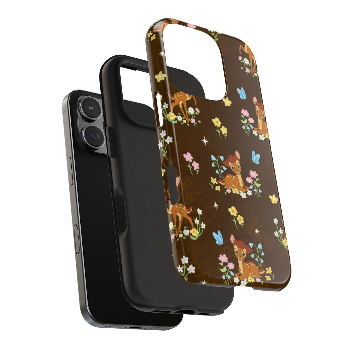 BROWN DEER FLORAL PHONE CASE