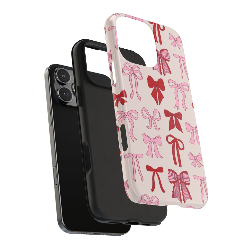 RED & PINK COQUETTE FESTIVE BOWS PHONE CASE