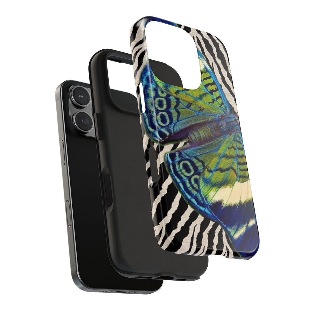 WILD ZEBRA BUTTERFLY PHONE CASE