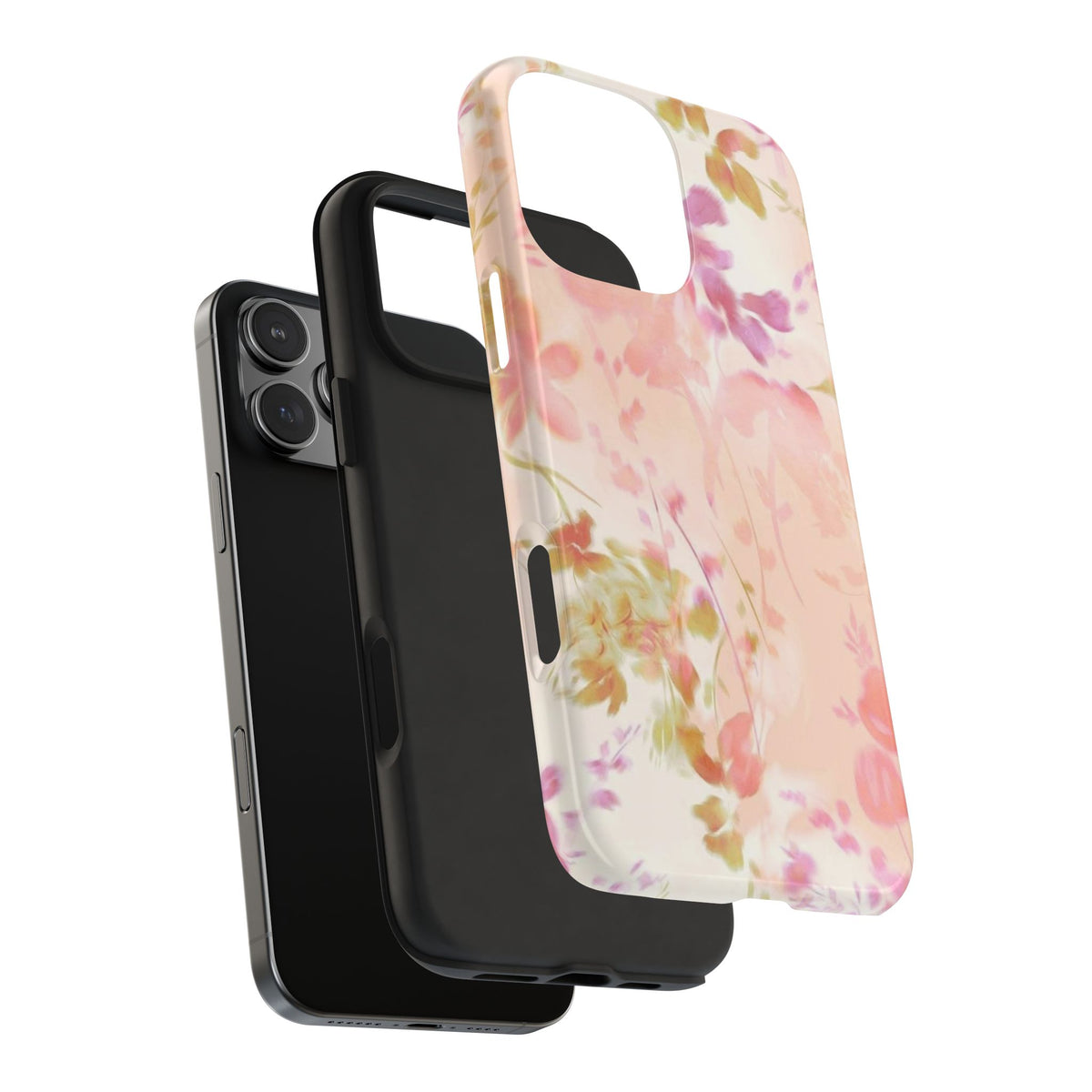 SALMON ROSE GRADIENT FLORAL PHONE CASE