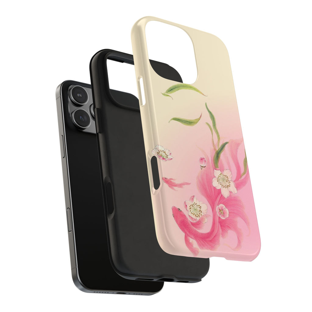 PINK FLORAL KOI PHONE CASE