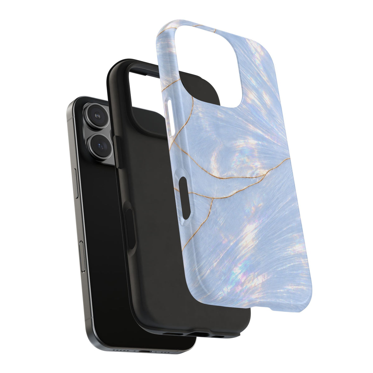 IRIDESCENT GLACIER BLUE SHELL PHONE CASE