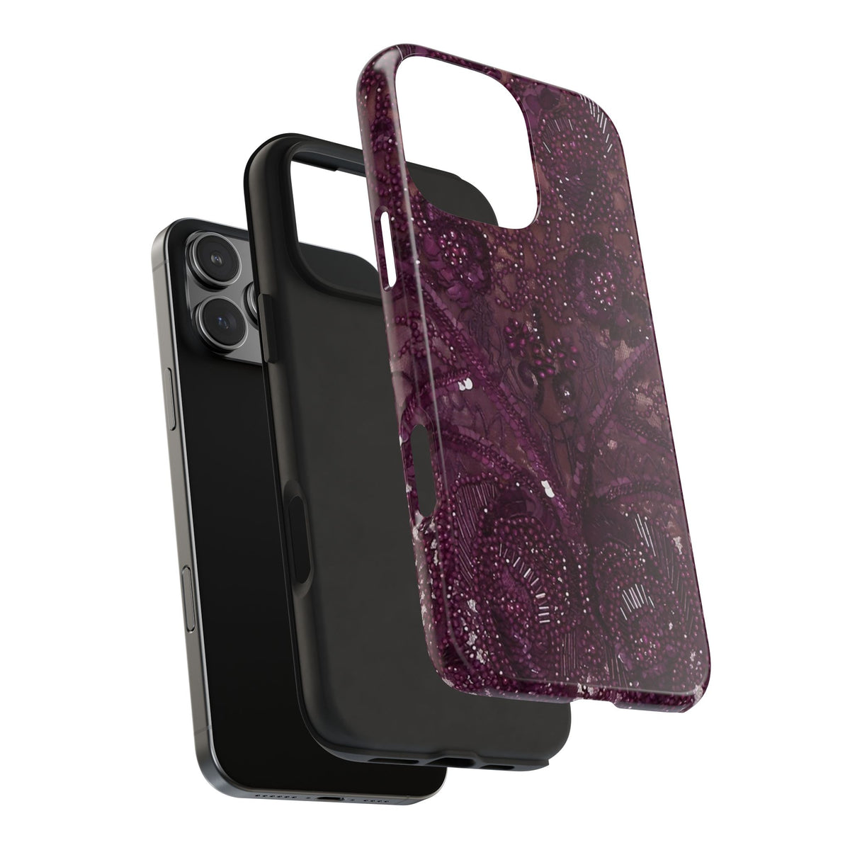 BORDEAUX EMBELLISHED BEADS PHONE CASE