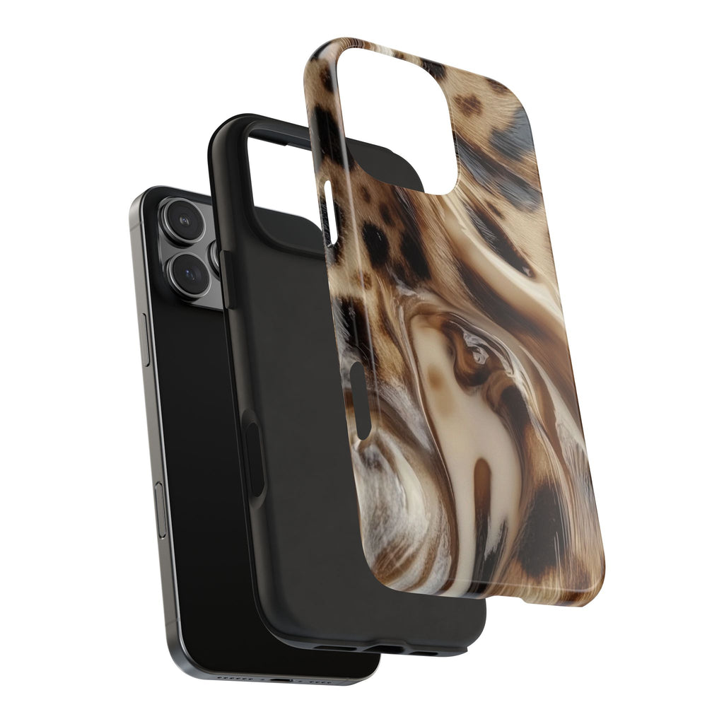 BROWN LEOPARD SWIRL PHONE CASE