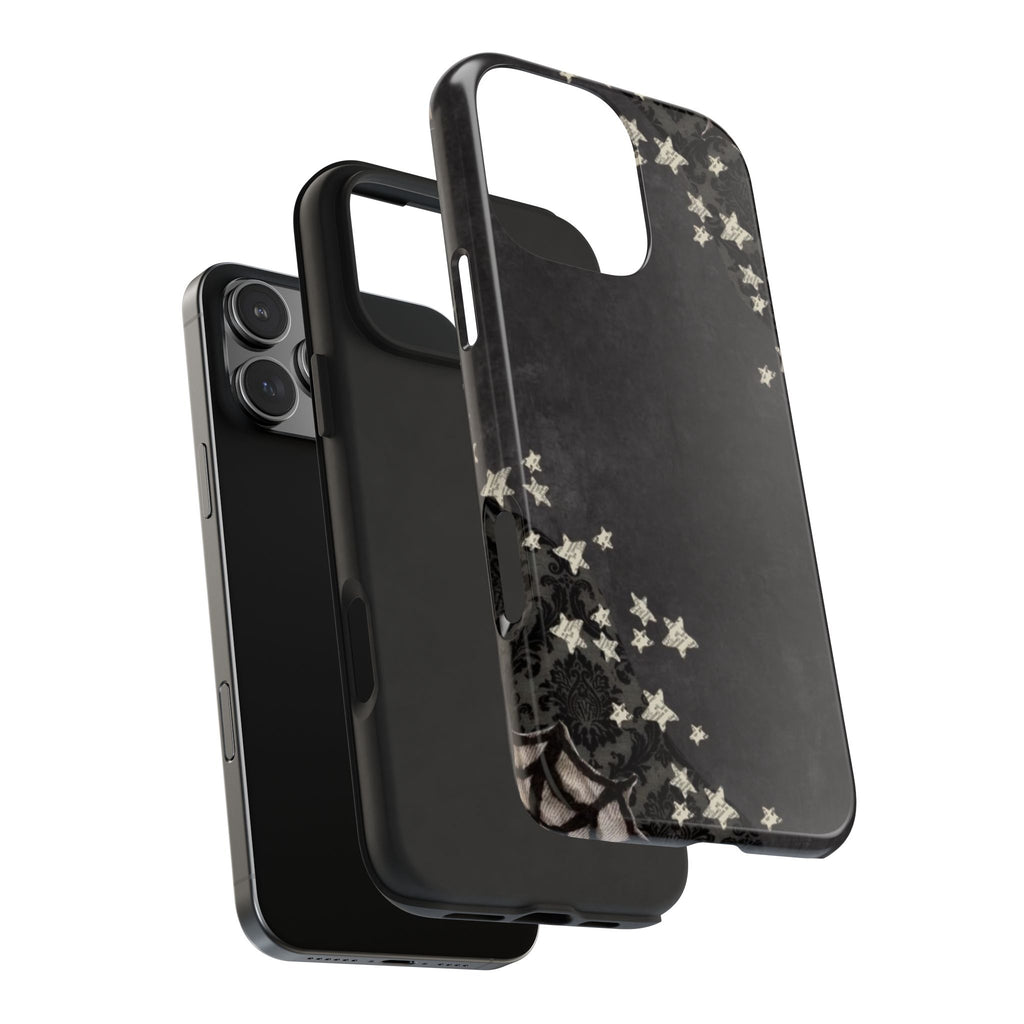 WASHED BLACK BAT STARS HALLOWEEN PHONE CASE