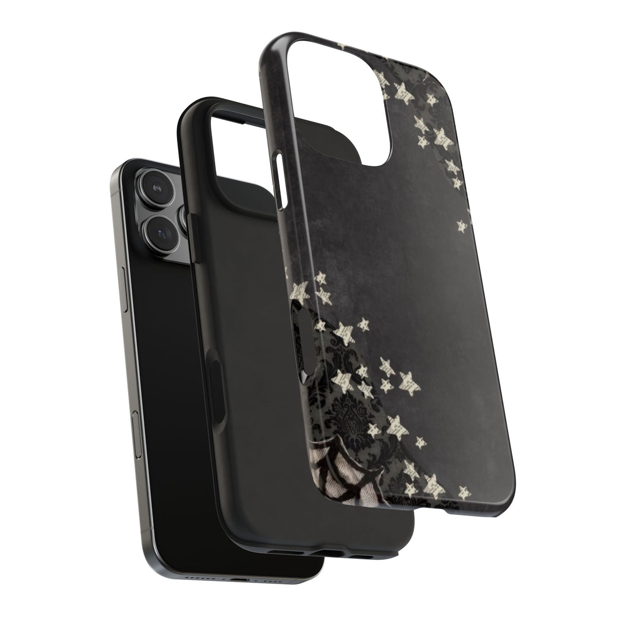 WASHED BLACK BAT STARS HALLOWEEN PHONE CASE