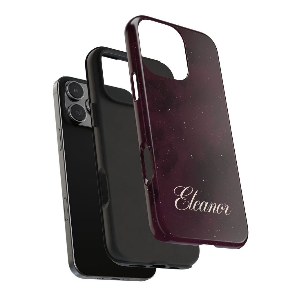 PERSONALIZED BURGUNDY COSMO CUSTOM NAME PHONE CASE
