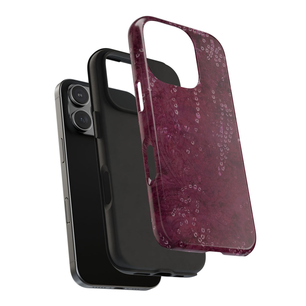 WHIMSICAL BURGUNDY PHONE CASE