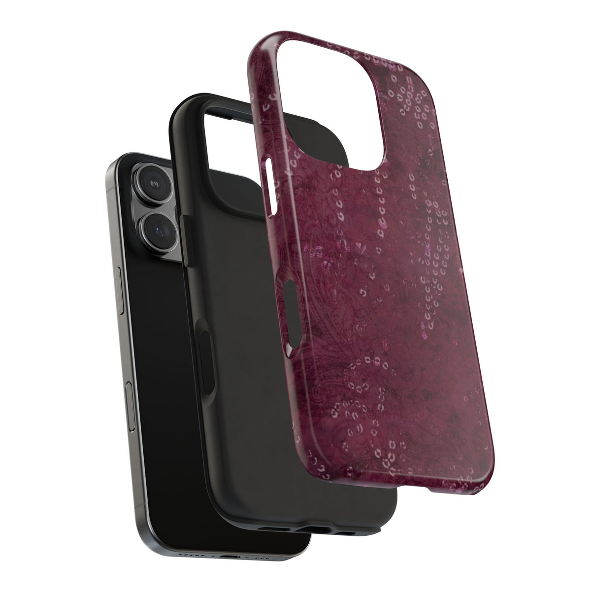 WHIMSICAL BURGUNDY PHONE CASE