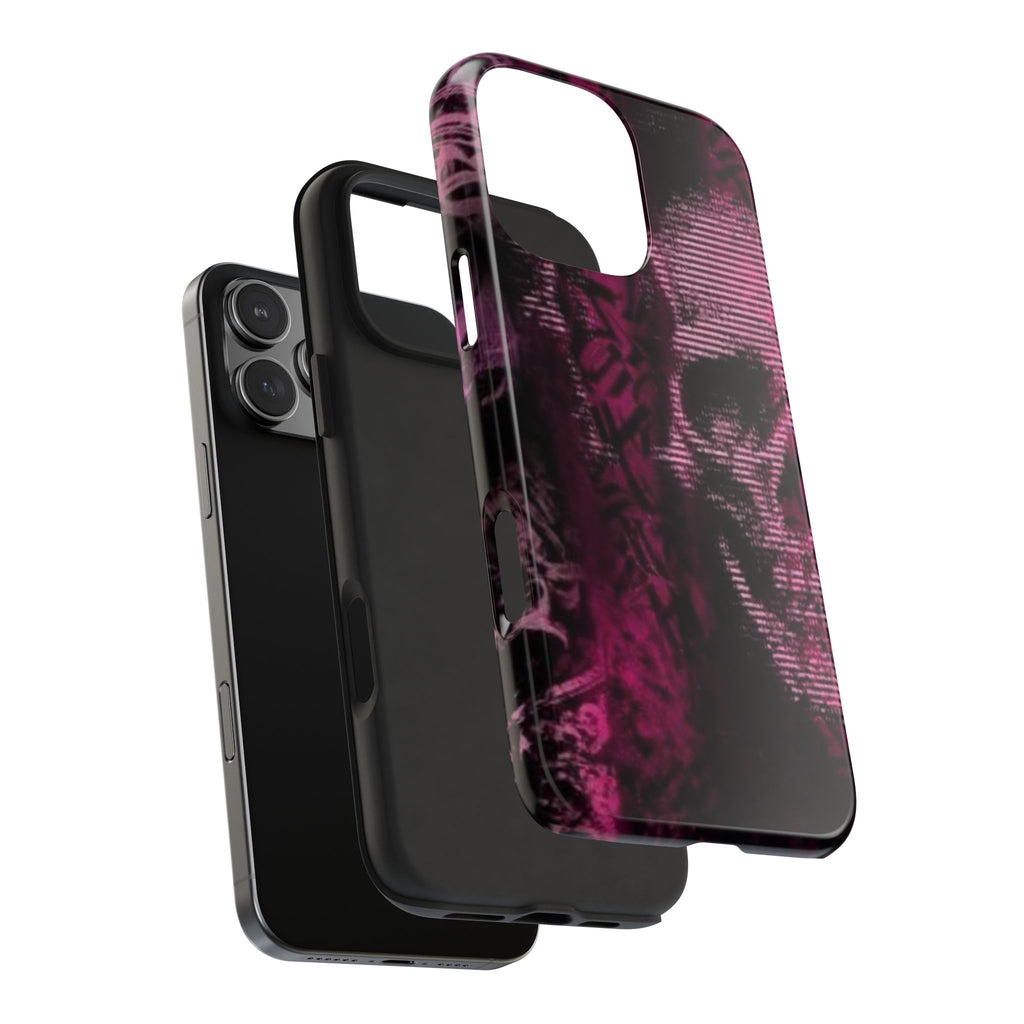 MAGENTA SPOOKY HALLOWEEN SKULL PHONE CASE